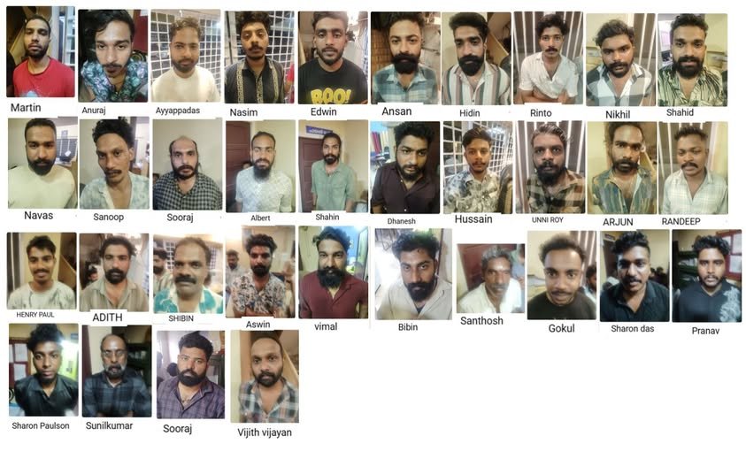 കൊടകര കുഴല്‍പ്പണക്കേസ് പ്രതിയടക്കം 34 അംഗ ഗുണ്ടാസംഘം അറസ്റ്റില്‍